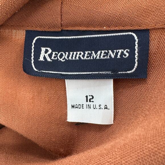 Requirements Open Front Blazer Jacket WMNS 12 Orange Single Button Long Sleeve - Picture 10 of 11